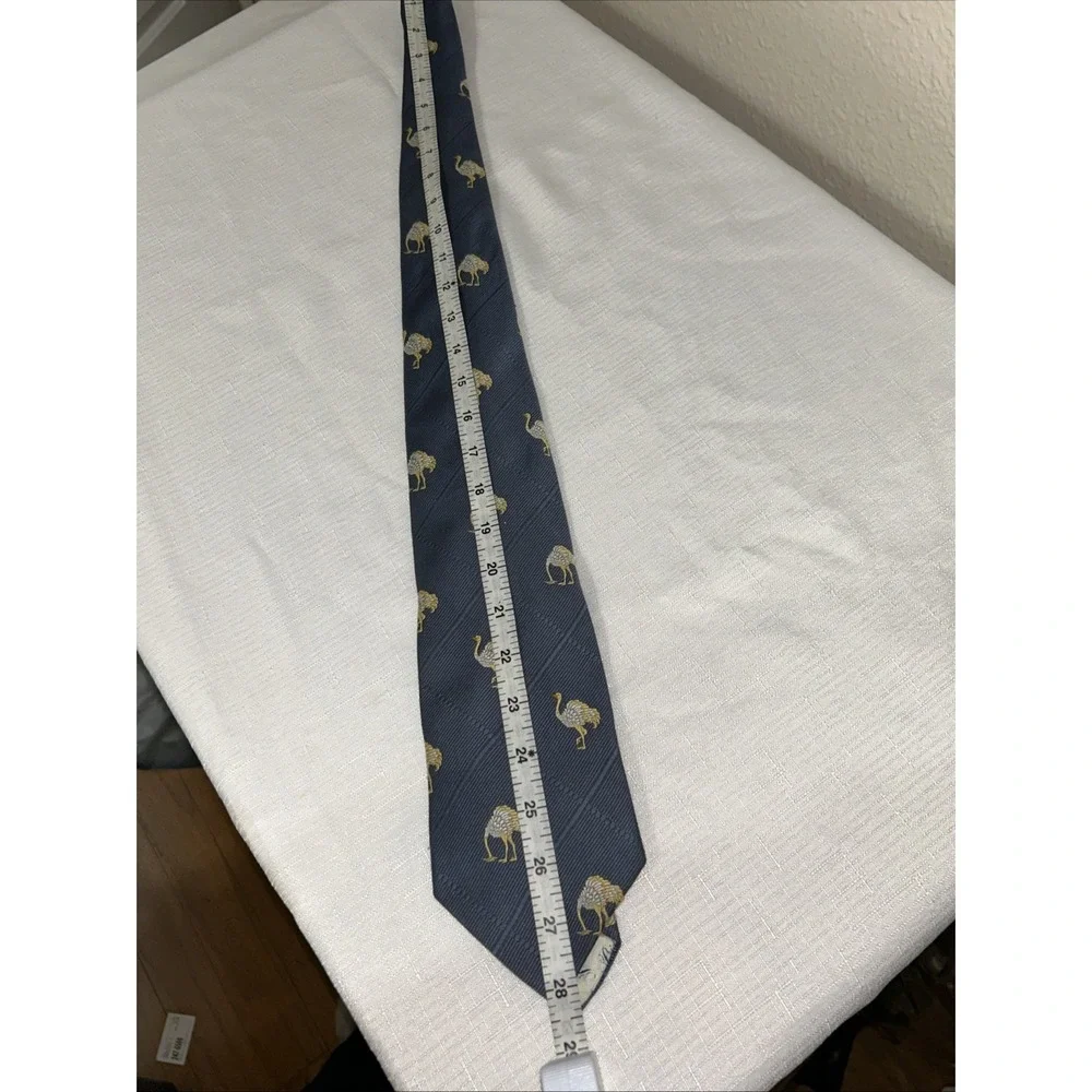 Vintage Pride‎ of England Ostrich Tie Necktie Navy Blue 56